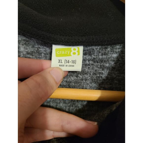 Crazy 8 xl boys partial zip static grey sweatshirt - Picture 5 of 6